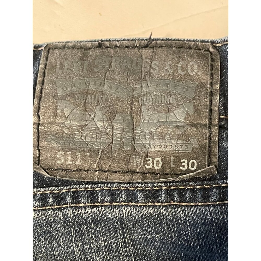 Levi's jeans mens 30 x 30 511 slim tapered low rise blue - Picture 5 of 12